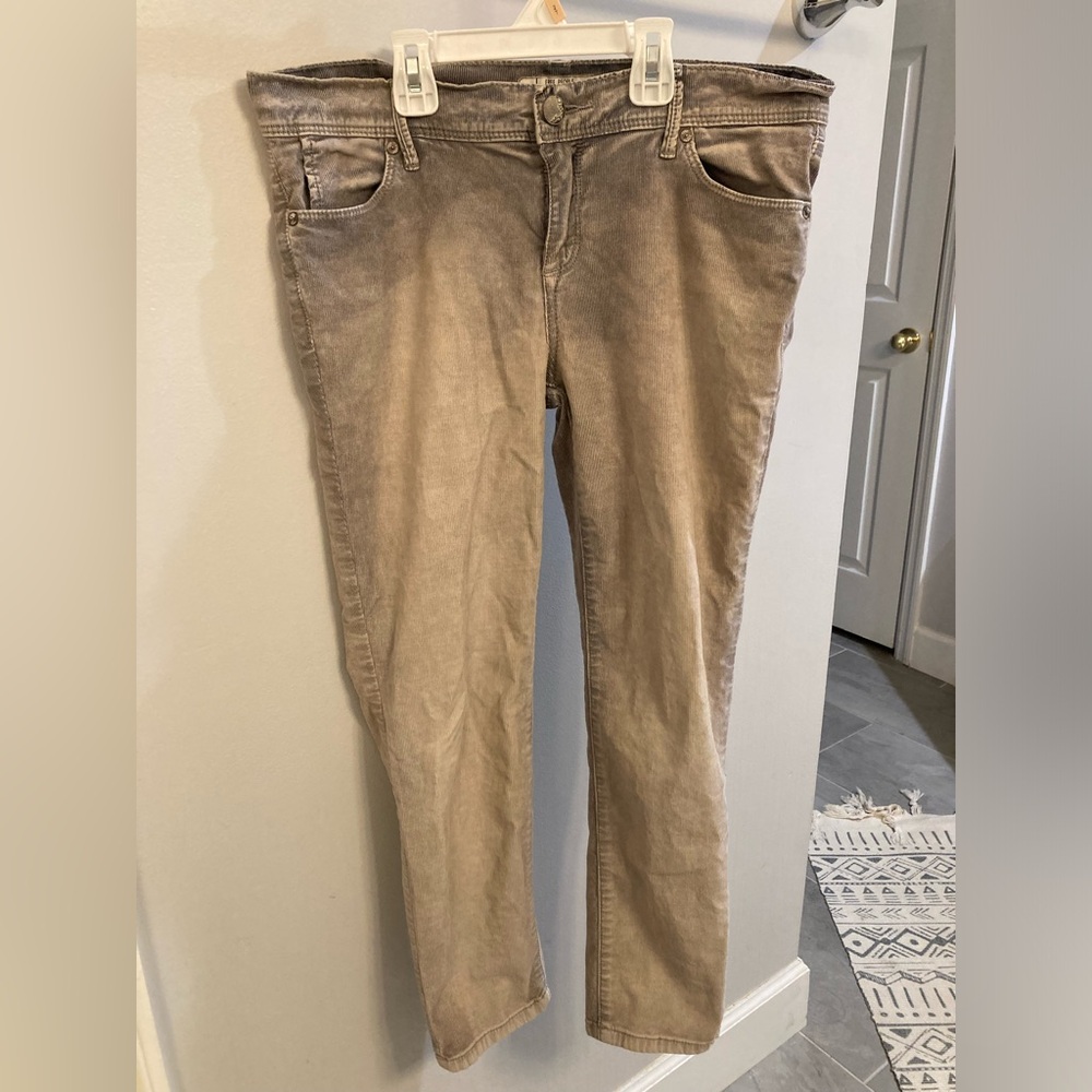 FREE PEOPLE Corduroy Gray pants skinny straight leg size 29